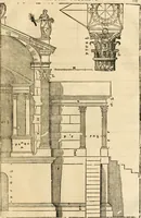 An illustration from Les quatre liures de l'architecture d'André Palladio : mis en françois : dans lesquels, après vn petit traitté des cinq ordres, auec quelques-vnes des plus necessaires obseruations pour bien bastir, il parle de la construction des maisons particulieres, des grands chemins, des ponts, des places publiques, des xystes, des basiliques, & des temples (1650)