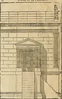 Picture 254 of 285 from Les quatre liures de l'architecture d'André Palladio : mis en françois : dans lesquels, après vn petit traitté des cinq ordres, auec quelques-vnes des plus necessaires obseruations pour bien bastir, il parle de la construction des maisons particulieres, des grands chemins, des ponts, des places publiques, des xystes, des basiliques, & des temples (1650), leaf 303