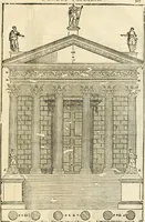 An illustration from Les quatre liures de l'architecture d'André Palladio : mis en françois : dans lesquels, après vn petit traitté des cinq ordres, auec quelques-vnes des plus necessaires obseruations pour bien bastir, il parle de la construction des maisons particulieres, des grands chemins, des ponts, des places publiques, des xystes, des basiliques, & des temples (1650)