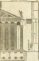 Picture 279 of 285 from Les quatre liures de l'architecture d'André Palladio : mis en françois : dans lesquels, après vn petit traitté des cinq ordres, auec quelques-vnes des plus necessaires obseruations pour bien bastir, il parle de la construction des maisons particulieres, des grands chemins, des ponts, des places publiques, des xystes, des basiliques, & des temples (1650), leaf 332