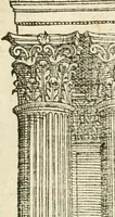 An illustration from Les quatre liures de l'architecture d'André Palladio : mis en françois : dans lesquels, après vn petit traitté des cinq ordres, auec quelques-vnes des plus necessaires obseruations pour bien bastir, il parle de la construction des maisons particulieres, des grands chemins, des ponts, des places publiques, des xystes, des basiliques, & des temples (1650)