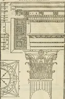 An illustration from Les quatre liures de l'architecture d'André Palladio : mis en françois : dans lesquels, après vn petit traitté des cinq ordres, auec quelques-vnes des plus necessaires obseruations pour bien bastir, il parle de la construction des maisons particulieres, des grands chemins, des ponts, des places publiques, des xystes, des basiliques, & des temples (1650)