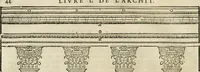 Picture 48 of 285 from Les quatre liures de l'architecture d'André Palladio : mis en françois : dans lesquels, après vn petit traitté des cinq ordres, auec quelques-vnes des plus necessaires obseruations pour bien bastir, il parle de la construction des maisons particulieres, des grands chemins, des ponts, des places publiques, des xystes, des basiliques, & des temples (1650), leaf 51