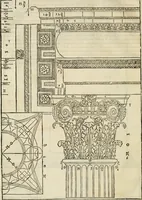 An illustration from Les quatre liures de l'architecture d'André Palladio : mis en françois : dans lesquels, après vn petit traitté des cinq ordres, auec quelques-vnes des plus necessaires obseruations pour bien bastir, il parle de la construction des maisons particulieres, des grands chemins, des ponts, des places publiques, des xystes, des basiliques, & des temples (1650)