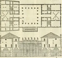 Picture 68 of 285 from Les quatre liures de l'architecture d'André Palladio : mis en françois : dans lesquels, après vn petit traitté des cinq ordres, auec quelques-vnes des plus necessaires obseruations pour bien bastir, il parle de la construction des maisons particulieres, des grands chemins, des ponts, des places publiques, des xystes, des basiliques, & des temples (1650), leaf 84