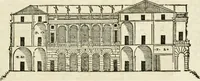 Picture 73 of 285 from Les quatre liures de l'architecture d'André Palladio : mis en françois : dans lesquels, après vn petit traitté des cinq ordres, auec quelques-vnes des plus necessaires obseruations pour bien bastir, il parle de la construction des maisons particulieres, des grands chemins, des ponts, des places publiques, des xystes, des basiliques, & des temples (1650), leaf 88
