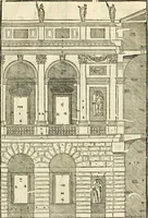 An illustration from Les quatre liures de l'architecture d'André Palladio : mis en françois : dans lesquels, après vn petit traitté des cinq ordres, auec quelques-vnes des plus necessaires obseruations pour bien bastir, il parle de la construction des maisons particulieres, des grands chemins, des ponts, des places publiques, des xystes, des basiliques, & des temples (1650)