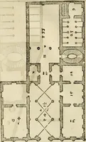 Picture 80 of 285 from Les quatre liures de l'architecture d'André Palladio : mis en françois : dans lesquels, après vn petit traitté des cinq ordres, auec quelques-vnes des plus necessaires obseruations pour bien bastir, il parle de la construction des maisons particulieres, des grands chemins, des ponts, des places publiques, des xystes, des basiliques, & des temples (1650), leaf 97