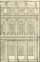 An illustration from Les quatre liures de l'architecture d'André Palladio : mis en françois : dans lesquels, après vn petit traitté des cinq ordres, auec quelques-vnes des plus necessaires obseruations pour bien bastir, il parle de la construction des maisons particulieres, des grands chemins, des ponts, des places publiques, des xystes, des basiliques, & des temples (1650)