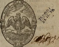 An illustration from Les recherches des Recherches [et] autres oeuures de me Estienne Pasqvier, pour la defense de nos roys, contre les outrages, calomnies, [et] autres impertinences dudit autheur .. (1622)