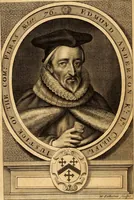 An illustration from Les reports du treserudite Edmund Anderson : chivalier, nadgairs, seigniour chief justice del Common-bank. Des mults principals cases argues & adjuges en le temps del jadis roign Elizabeth cibien en le Common-bank come devant touts les juges de cest roialme [1534-1604] (1664)