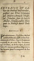 An illustration from Les Resolvtions Et Arrestez De La Chambre Dv Tiers Estat : touchant le premier Article de leur Cahier, presenté au Roy. (1615)