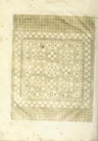 An illustration from Les secondes oeuures et subtiles inuentions de lingerie du seigneur Federic de Vinçiolo Venitien : nouuellement augmenté de plusieurs carrez de point de rebort, ou sont representees plusieurs figures de reseau, nombres de carrez & bordures tous differents, le tout de poinct conté, auec autres sortes de carrez de nouuelle inuention non encores vues (1603)