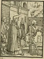 An illustration from Les simulachres & historiees faces de la mort, avtant elegammet pourtraictes, que artificiellement imaginées (1547)