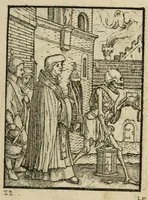 An illustration from Les simulachres & historiees faces de la mort, avtant elegammet pourtraictes, que artificiellement imaginées (1547)