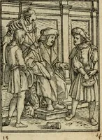 An illustration from Les simulachres & historiees faces de la mort, avtant elegammet pourtraictes, que artificiellement imaginées (1547)
