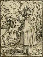 An illustration from Les simulachres & historiees faces de la mort, avtant elegammet pourtraictes, que artificiellement imaginées (1547)