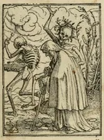 An illustration from Les simulachres & historiees faces de la mort, avtant elegammet pourtraictes, que artificiellement imaginées (1547)