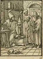 An illustration from Les simulachres & historiees faces de la mort, avtant elegammet pourtraictes, que artificiellement imaginées (1547)