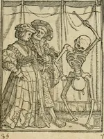 An illustration from Les simulachres & historiees faces de la mort, avtant elegammet pourtraictes, que artificiellement imaginées (1547)