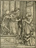 An illustration from Les simulachres & historiees faces de la mort, avtant elegammet pourtraictes, que artificiellement imaginées (1547)