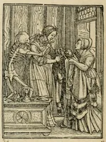 An illustration from Les simulachres & historiees faces de la mort, avtant elegammet pourtraictes, que artificiellement imaginées (1547)