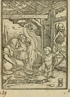 An illustration from Les simulachres & historiees faces de la mort, avtant elegammet pourtraictes, que artificiellement imaginées (1547)