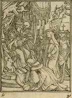 An illustration from Les simulachres & historiees faces de la mort, avtant elegammet pourtraictes, que artificiellement imaginées (1547)