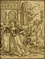 An illustration from Les simulachres & historiees faces de la mort, autant elegamme[n]t pourtraictes, que artificiellement imaginées (1538)