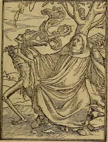 An illustration from Les simulachres & historiees faces de la mort, autant elegamme[n]t pourtraictes, que artificiellement imaginées (1538)