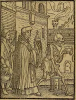 An illustration from Les simulachres & historiees faces de la mort, autant elegamme[n]t pourtraictes, que artificiellement imaginées (1538)