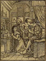 An illustration from Les simulachres & historiees faces de la mort, autant elegamme[n]t pourtraictes, que artificiellement imaginées (1538)