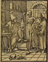 An illustration from Les simulachres & historiees faces de la mort, autant elegamme[n]t pourtraictes, que artificiellement imaginées (1538)