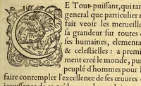 An illustration from Les trois mondes (1582)