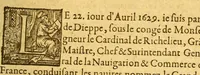An illustration from Les voyages de la Nouuelle France occidentale, dite Canada: faits par le sr de Champlain Xainctongeois, Capitaine pour le roy en la marine du Ponant, & toutes les descouuertes qu'il a faites en ce païs depuis l'an 1603. iusques en l'an 1629. ... auec vn traicté des qualitez & conditions requises à vn bon & parfait nauigateur pour cognoistre la diuersité des estimes qui se font en la nauigation ... ensemble vne carte generale de la description dudit pays faite en son meridien, selon la declinaison de la guide-aymant; & vn catechisme ou instruction traduite du françois au langage des peuples sauuages de quelque contrée: auec ce qui s'est passé en ladite Nouuelle France en l'année 1631 (1640)