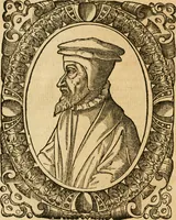 An illustration from Les vrais povrtraits des hommes illvstres en piete et doctrine : dv trauail desquels Diev s'est serui en ces derniers temps, pour remettre sus la vraye Religion en diuers pays de la chrestienté : auec les descriptions de leur vie & de leurs faits plus memorables : plvs, qvaranteqvatre emblemes chrestiens (1581)