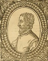 An illustration from Les vrais povrtraits des hommes illvstres en piete et doctrine : dv trauail desquels Diev s'est serui en ces derniers temps, pour remettre sus la vraye Religion en diuers pays de la chrestienté : auec les descriptions de leur vie & de leurs faits plus memorables : plvs, qvaranteqvatre emblemes chrestiens (1581)