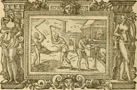 An illustration from Les vrais povrtraits des hommes illvstres en piete et doctrine : dv trauail desquels Diev s'est serui en ces derniers temps, pour remettre sus la vraye Religion en diuers pays de la chrestienté : auec les descriptions de leur vie & de leurs faits plus memorables : plvs, qvaranteqvatre emblemes chrestiens (1581)