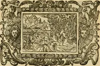 An illustration from Les vrais povrtraits des hommes illvstres en piete et doctrine : dv trauail desquels Diev s'est serui en ces derniers temps, pour remettre sus la vraye Religion en diuers pays de la chrestienté : auec les descriptions de leur vie & de leurs faits plus memorables : plvs, qvaranteqvatre emblemes chrestiens (1581)