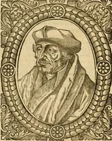 An illustration from Les vrais povrtraits des hommes illvstres en piete et doctrine : dv trauail desquels Diev s'est serui en ces derniers temps, pour remettre sus la vraye Religion en diuers pays de la chrestienté : auec les descriptions de leur vie & de leurs faits plus memorables : plvs, qvaranteqvatre emblemes chrestiens (1581)