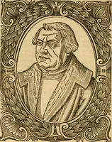 An illustration from Les vrais povrtraits des hommes illvstres en piete et doctrine : dv trauail desquels Diev s'est serui en ces derniers temps, pour remettre sus la vraye Religion en diuers pays de la chrestienté : auec les descriptions de leur vie & de leurs faits plus memorables : plvs, qvaranteqvatre emblemes chrestiens (1581)