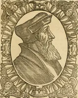 An illustration from Les vrais povrtraits des hommes illvstres en piete et doctrine : dv trauail desquels Diev s'est serui en ces derniers temps, pour remettre sus la vraye Religion en diuers pays de la chrestienté : auec les descriptions de leur vie & de leurs faits plus memorables : plvs, qvaranteqvatre emblemes chrestiens (1581)