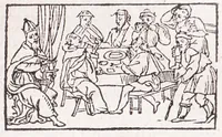 An illustration from Les XV. liures de la Metamorphose d'Ouide (poëte treselegãt) : contenans L'olympe des histoires poëtiques, traduictz de Latin en Francoys : le tout figuré de nouuelles figures & hystoires .. (1539)