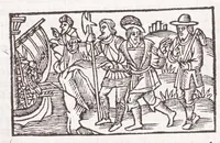 An illustration from Les XV. liures de la Metamorphose d'Ouide (poëte treselegãt) : contenans L'olympe des histoires poëtiques, traduictz de Latin en Francoys : le tout figuré de nouuelles figures & hystoires .. (1539)