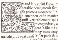 An illustration from Les XV. liures de la Metamorphose d'Ouide (poëte treselegãt) : contenans L'olympe des histoires poëtiques, traduictz de Latin en Francoys : le tout figuré de nouuelles figures & hystoires .. (1539)