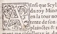 An illustration from Les XV. liures de la Metamorphose d'Ouide (poëte treselegãt) : contenans L'olympe des histoires poëtiques, traduictz de Latin en Francoys : le tout figuré de nouuelles figures & hystoires .. (1539)