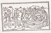 Picture 41 of 91 from Les XV. liures de la Metamorphose d'Ouide (poëte treselegãt) : contenans L'olympe des histoires poëtiques, traduictz de Latin en Francoys : le tout figuré de nouuelles figures & hystoires .. (1539), leaf 267