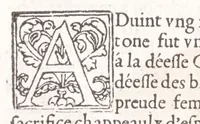 An illustration from Les XV. liures de la Metamorphose d'Ouide (poëte treselegãt) : contenans L'olympe des histoires poëtiques, traduictz de Latin en Francoys : le tout figuré de nouuelles figures & hystoires .. (1539)