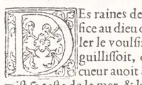 An illustration from Les XV. liures de la Metamorphose d'Ouide (poëte treselegãt) : contenans L'olympe des histoires poëtiques, traduictz de Latin en Francoys : le tout figuré de nouuelles figures & hystoires .. (1539)