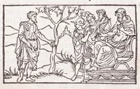 Picture 6 of 91 from Les XV. liures de la Metamorphose d'Ouide (poëte treselegãt) : contenans L'olympe des histoires poëtiques, traduictz de Latin en Francoys : le tout figuré de nouuelles figures & hystoires .. (1539), leaf 41